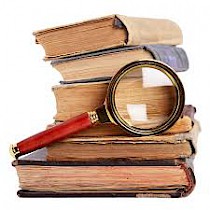 books and magnifier