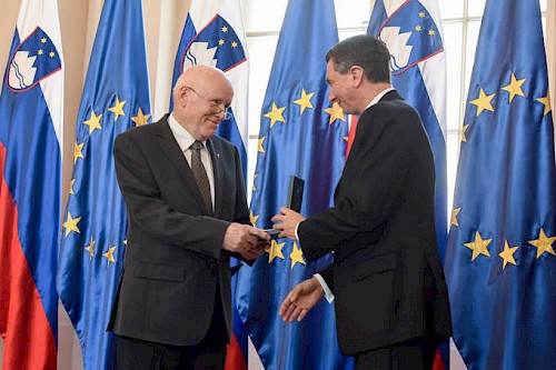 Professor Doctor Honoris Causae, Professor Emeritus Gernot Kocher, Ph.D. and Borut Pahor