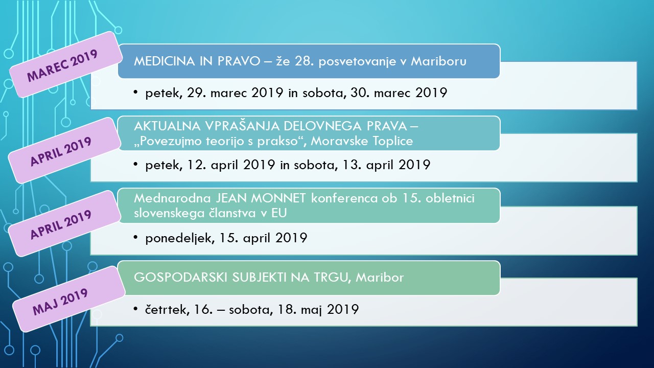 NAPOVEDNIK DOGODKOV PRAVNE FAKULTETE NAPOVEDNIK DOGODKOV PRAVNE FAKULTETE