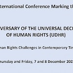 Invitation to International Conference Marking the 75th ANNIVERSARY OF THE UNIVERSAL DECLARATION OF HUMAN RIGHTS (UDHR) - Slika 1