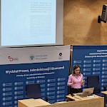Anna Zalesińska providing her presentation at the faculty in Wroclaw.