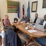 Na fotografiji doc. dr. Pavel Vuk, doc. dr. Jasna Fedran, prof. dr. Tomaž Keresteš, izr. prof. dr. Borut Holcman in doc. dr. Cocou Marius Mensah
