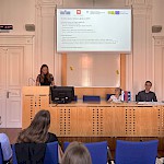 Slika 2: študentka Kaja Lenart predstavlja temeljne pravice delavcev po GDPR