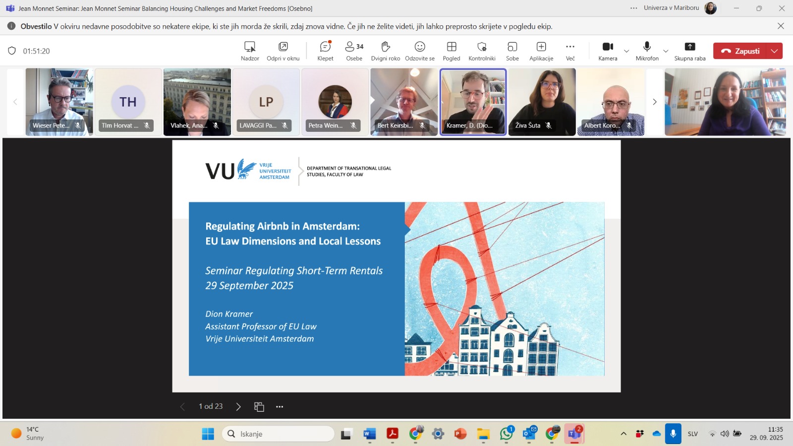 The Jean Monnet Seminar on Regulating Short-Term Rentals: The Interplay Between Housing Challenges and Market Freedoms The Jean Monnet Seminar on Regulating Short-Term Rentals: The Interplay Between Housing Challenges and Market Freedoms