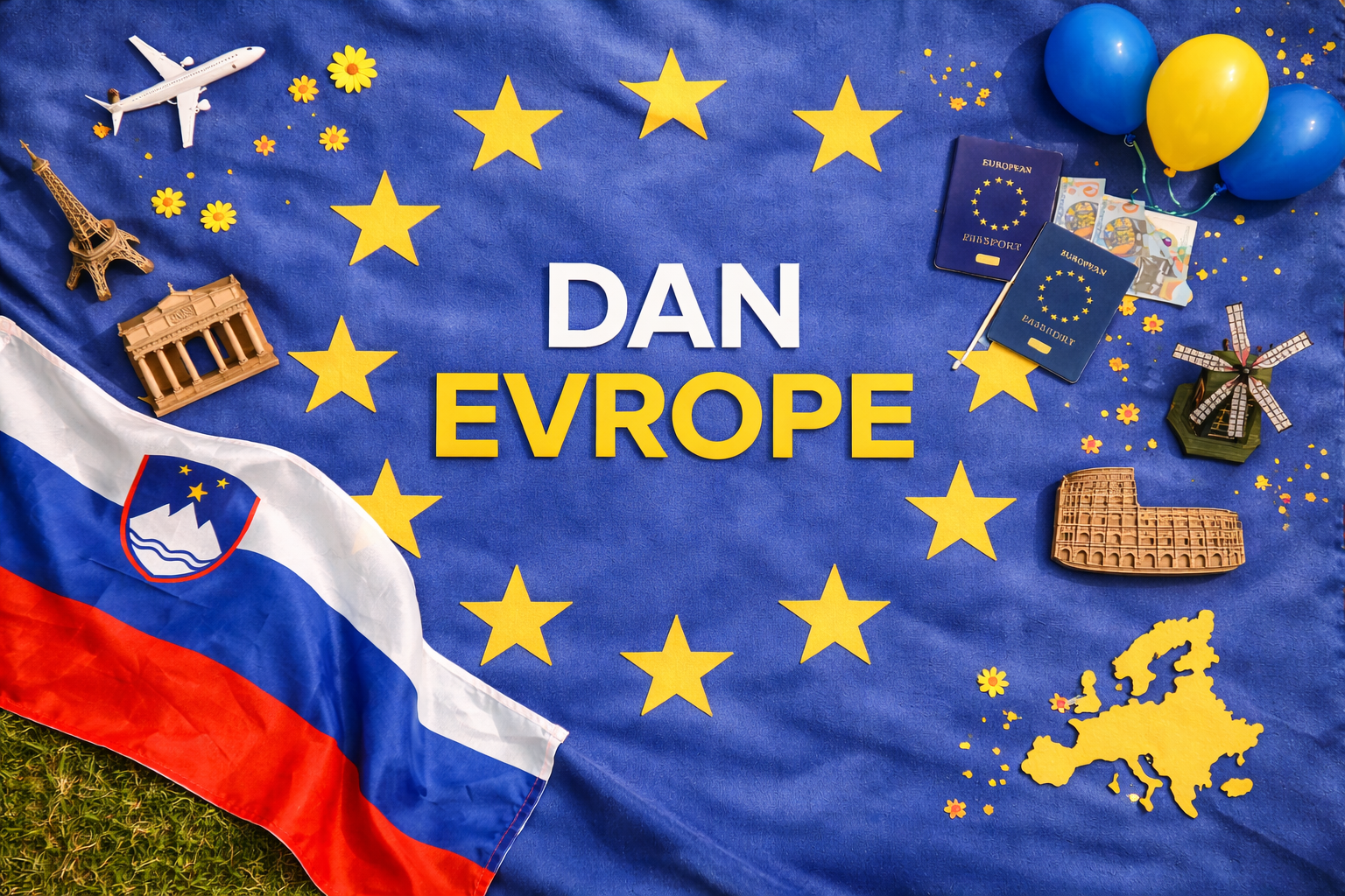 Simbolična fotografija Dan Evrope ustvarjena z UI Simbolična fotografija Dan Evrope ustvarjena z UI
