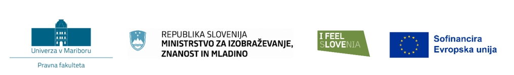 Logotipi PF UM, RS Ministrstvo za izobraževanje, znanost in mladino, I Feel Slovenia, Sofinancira Evropska unija